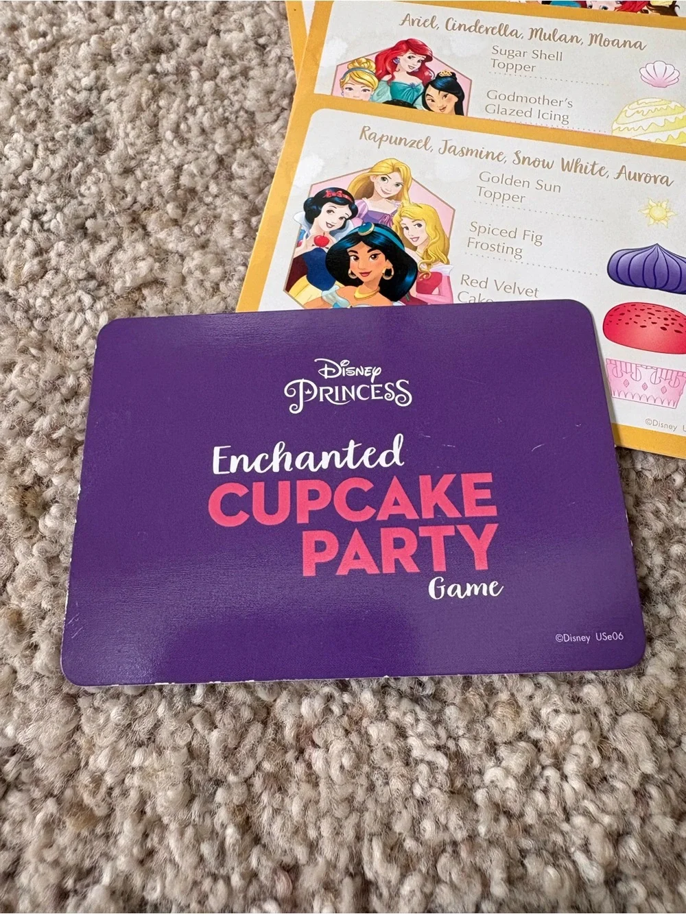 Disney Princess Enchanted Cupcake Party Game for Wonder Forge All Pieces